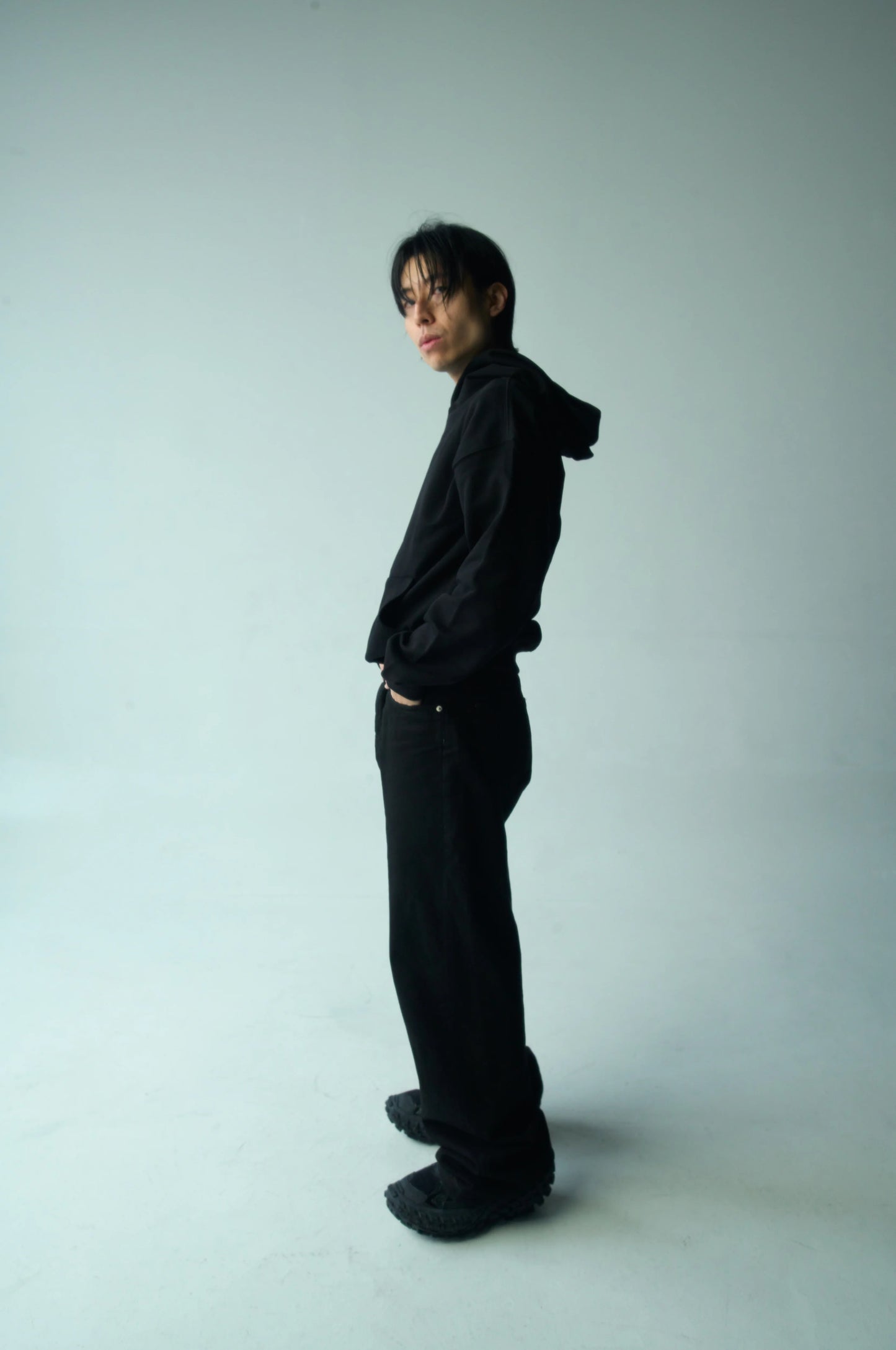 French Terry Hoodie - Jet Black